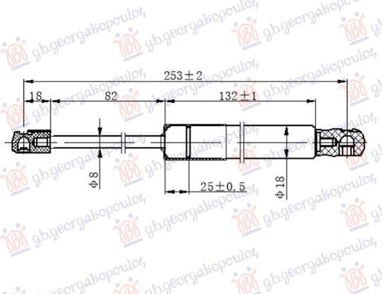 Αμορτισέρ Καπο Εμπρός 253l-410n Κατάλληλο Tesla Model Y 2020-2024 5yjy 1505547-00-a 1 Τεμ