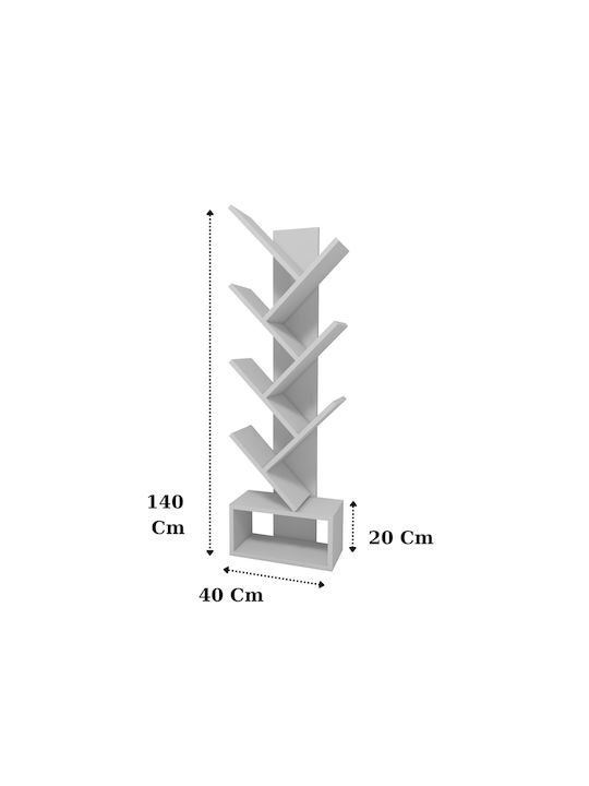 White Bookcase 40x21x140cm