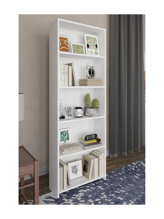White Bookcase 56x20x169cm