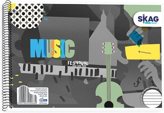 Skag Spiral Music Notebook B5 40 Sheets