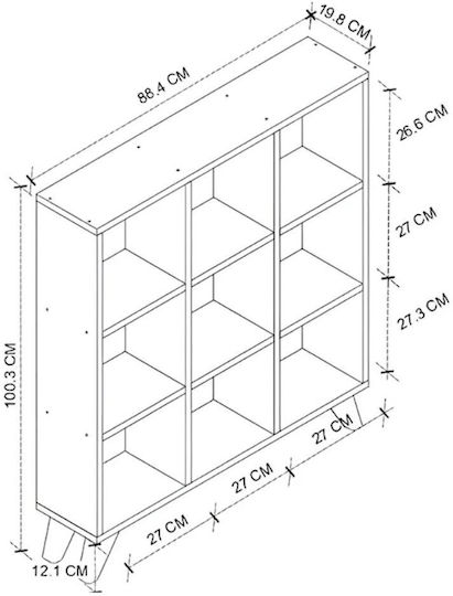 Bücherregal Dokia Weiß 88.4x19.8x100.3cm