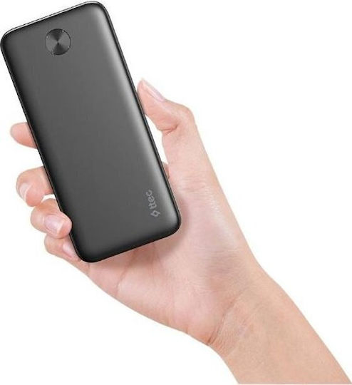 TTEC ReCharger Power Bank 10000mAh 20W with 2 USB-A Output Ports and USB-C Power Delivery Black