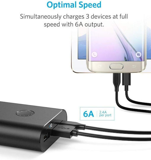 Anker PowerCore+ 20100mAh με 2 Θύρες USB-A και Θύρα USB-C Μαύρο