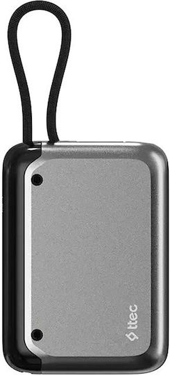 TTEC ReCharger LCD Power Bank 10000mAh 30W with USB-C Power Delivery / Quick Charge Grey