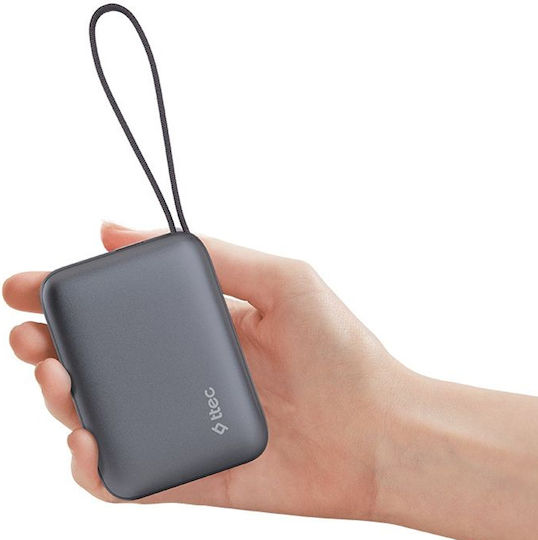 TTEC ReCharger Mini LCD Power Bank 10000mAh 20W με Θύρα USB-C Power Delivery Γκρι