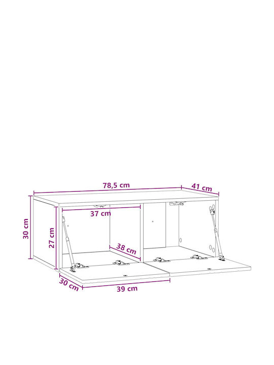 TV Stand Brown L78.5xW41xH30cm