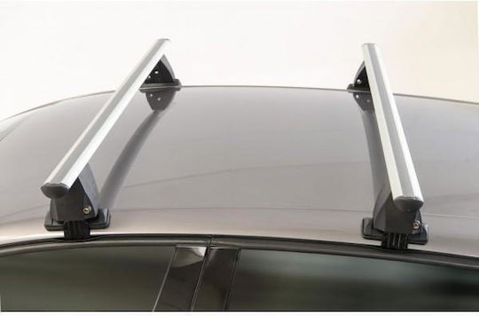 Menabo Aluminum Roof Bars Delta L Silver 141 Cm Roof Rack Set Silver Color Protective End Caps Simple Roof-2 Pieces 12530/mb 12530/mb