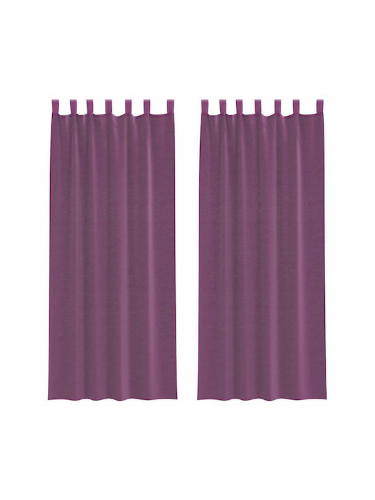 vidaXL vidaXL Set Vorhänge mit Oberer Registerkarte Lila 140x260cm