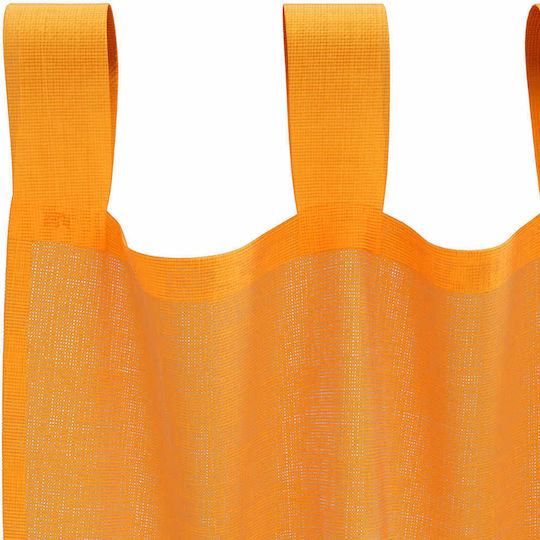 vidaXL Σετ Κουρτίνες με Τιράντες Voile Πορτοκαλί 140x225εκ.