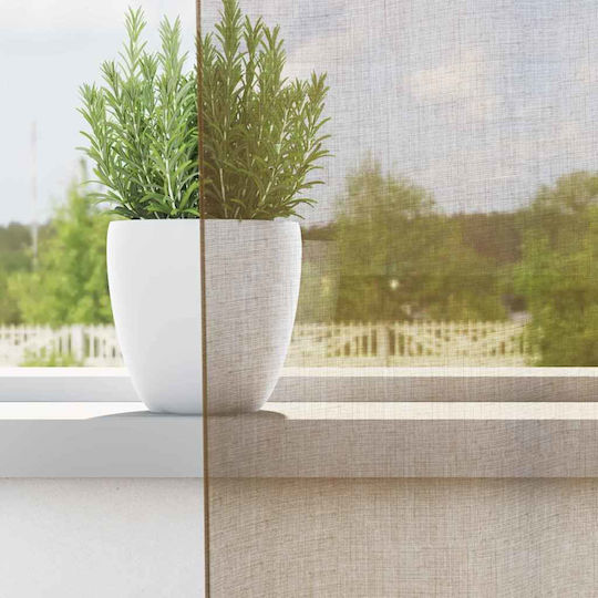 vidaXL Комплект Пердета И Завеси С Презрамки Voile Светлокафяв 140x225см