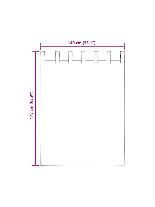 vidaXL Set Curtains Window With Tab Tops Pink 140x175cm