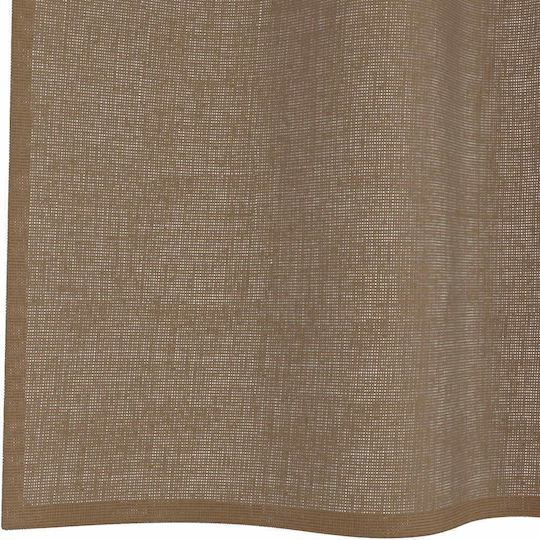 vidaXL Комплект Пердета И Завеси С Презрамки Voile Светлокафяв 140x225см
