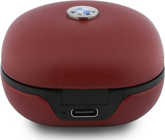 BMW Leder Metall Logo In-Ear Bluetooth Kopfhörer Mit Ladekoffer Rote