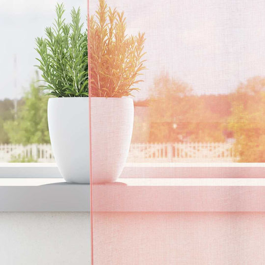 vidaXL Set Curtains with Tab Top Voile Pink 140x260cm