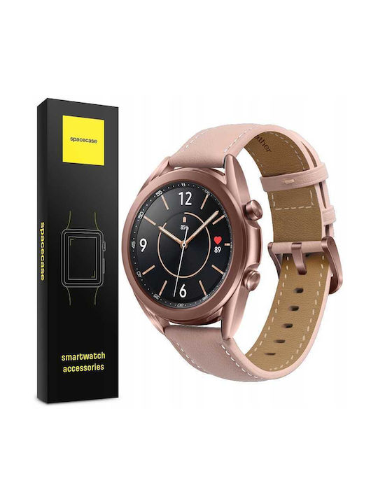 Spacecase Λουράκι Δερμάτινο Ροζ (Galaxy Watch 42mm)
