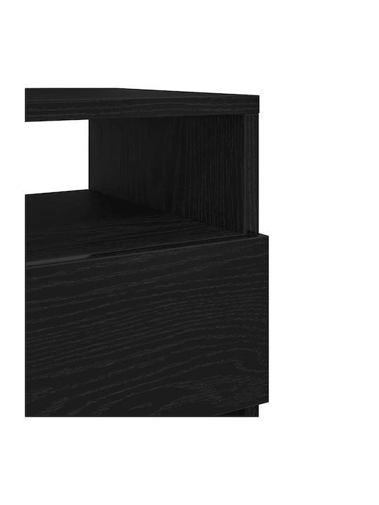 Wooden Black Bedside Tables 2 Pieces 40x33x60cm
