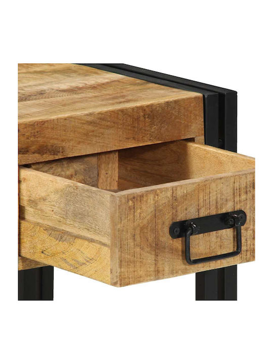 Bedside Tables Made of Solid Wood and Glass Brown 2 Pieces 40x40x50cm