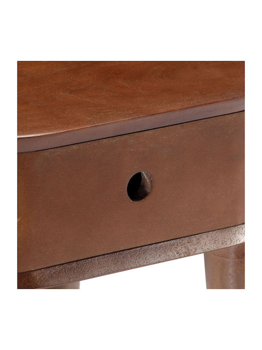 Bedside Table Made of Solid Wood Beige 50x35x55cm