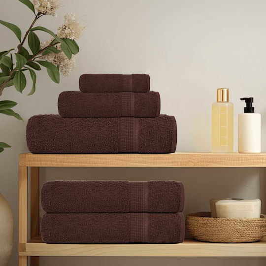 vidaXL Bath Towel Set 4pcs 30xcm Brown Weight 360gr/m²