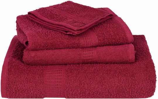 vidaXL Face Towel Burgundy 2 Pieces