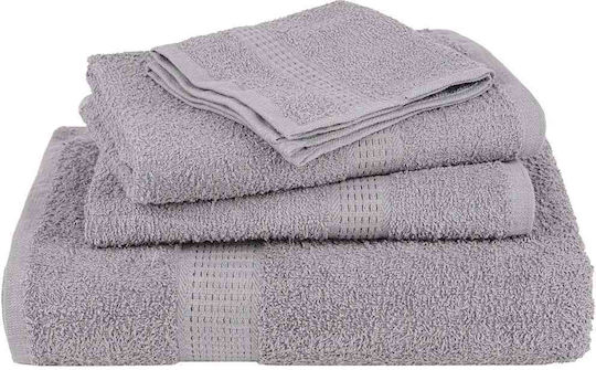 vidaXL Bath Towel Set 2 pcs Grey Weight 360gsm