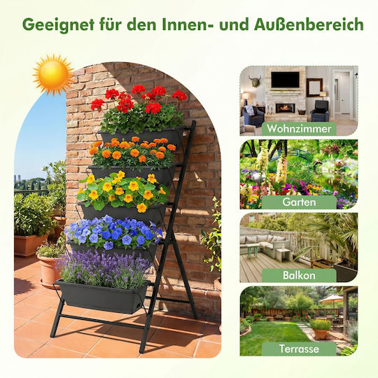 Costway Metal Planter Box Black 115x71x57cm