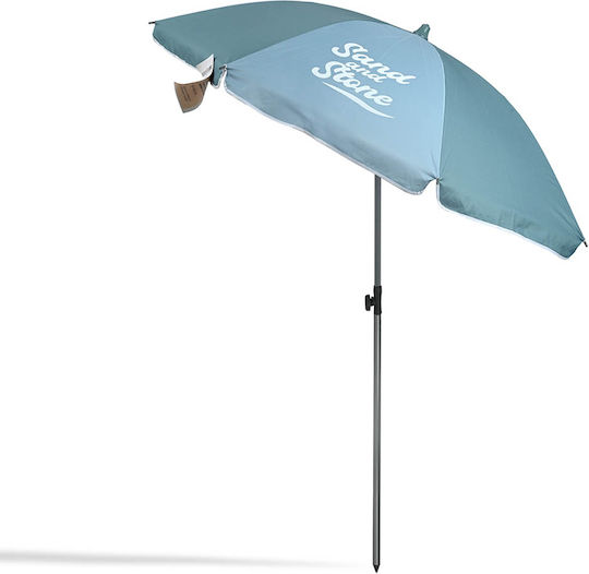 Sand & Stone Folding Beach Umbrella Diameter 1.6m Green