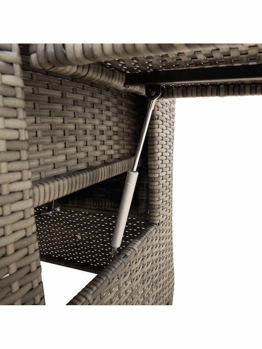 Outdoor Chair Rattan Gray with Cushion