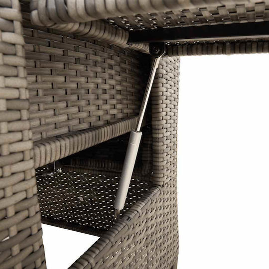 Outdoor Chair Rattan Gray with Cushion