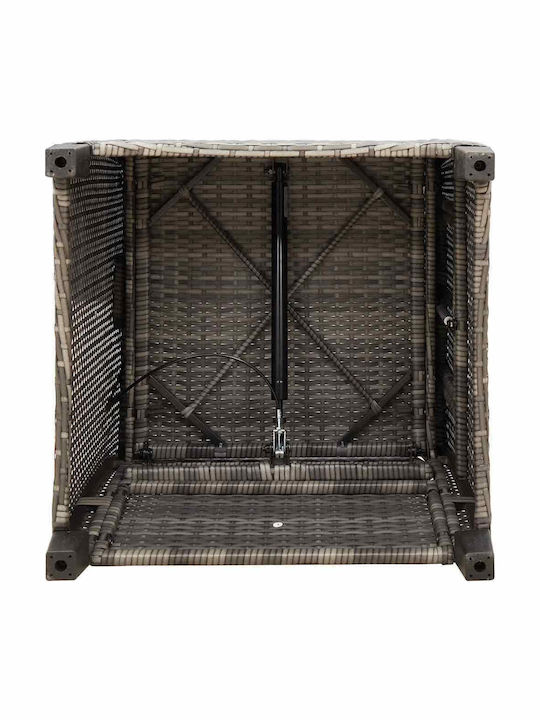 Outdoor Chair Rattan Gray with Cushion