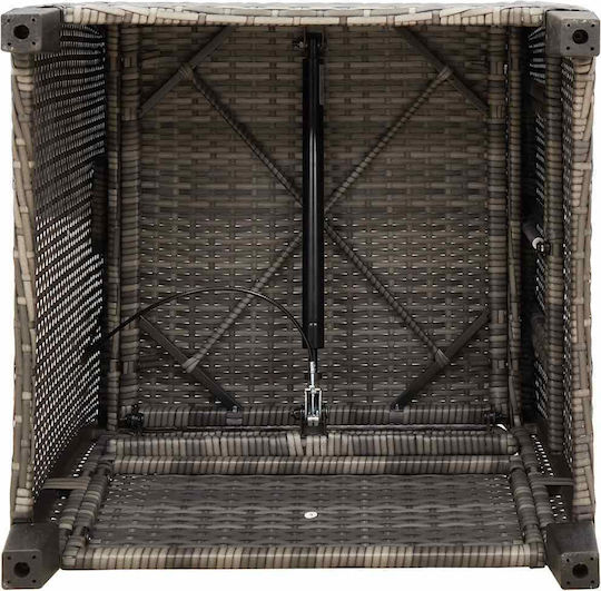 Outdoor Chair Rattan Gray with Cushion