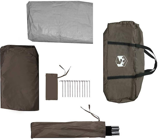 vidaXL Fishing Tent Brown for 5 People