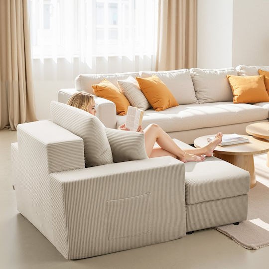 Scaun De Relaxare Cu Puf Bej 111.5x149x74cm