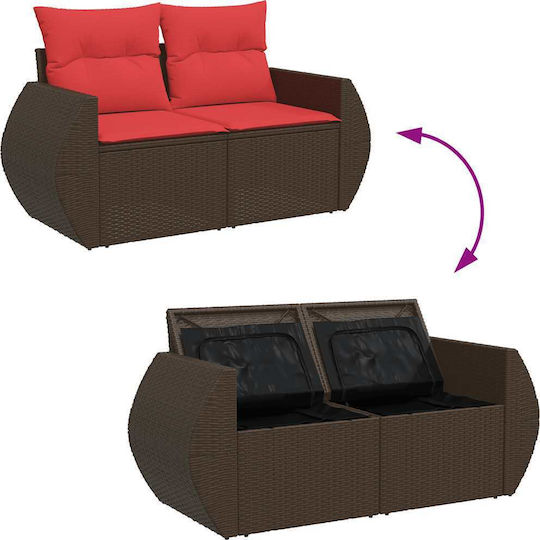 Garten- und Outdoor-Möbelsets 5 Stück Braune mit Kissen