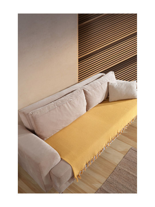SteweHome Ριχτάρι Πολυθρόνας Πλεκτό 115x201εκ. Κίτρινο