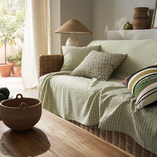 Gofis Home Elysia Ριχτάρι Πολυθρόνας Ζακάρ 180x180εκ. Πράσινο