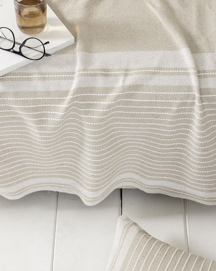 Nima Roven Armchair Throw Chenille 180x180cm Beige