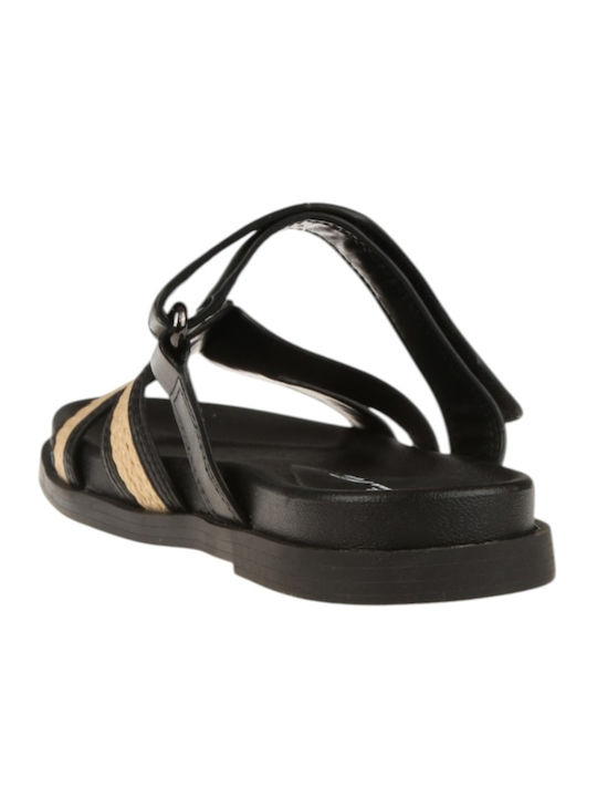 Damen Flache Sandalen Schwarz