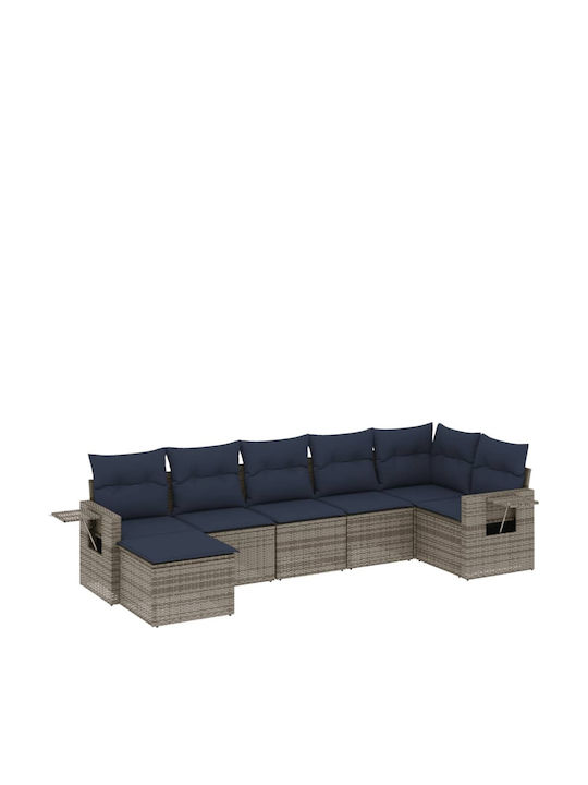Canapea De Colț Pentru Exterior Din Rattan Cu Perne 62x62x69cm