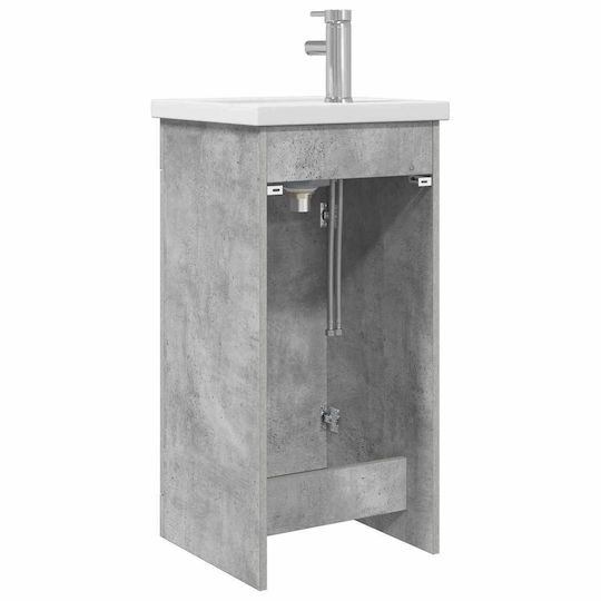 vidaXL Badezimmer Waschtisch-Einheit Ohne Waschbecken Mit Spiegel M42xB40xH84.5cm Graues