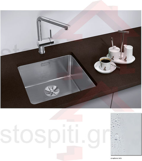 Blanco Andano 400-u Undermount Inox Satin Finish Silver with Faucet M44xP44cm