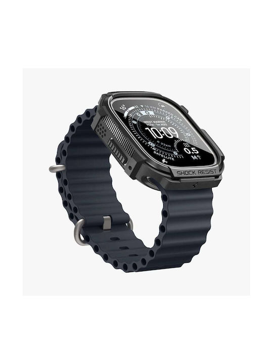 Spigen Spigen Rugged Armor & Tempered Glass Apple Watch Ultra 1 2 3 49 Mm Matte Black