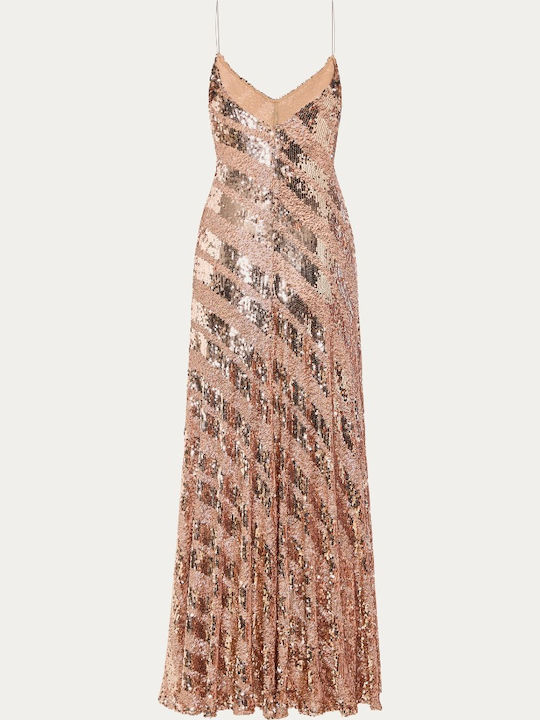 Maxi Evening Dress Pink Gold Unadress