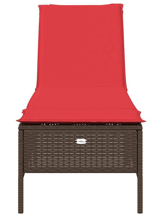 Garten- und Pool-Liegestuhl Rattan mit Kissen Braune 198x55x39cm