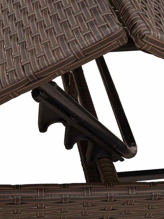 Garten- und Pool-Liegestuhl Rattan mit Kissen Braune 200x59x26cm