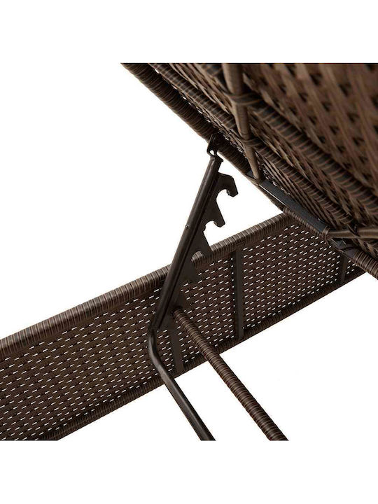Garten- und Pool-Liegestuhl Rattan mit Kissen Braune 198x55x39cm