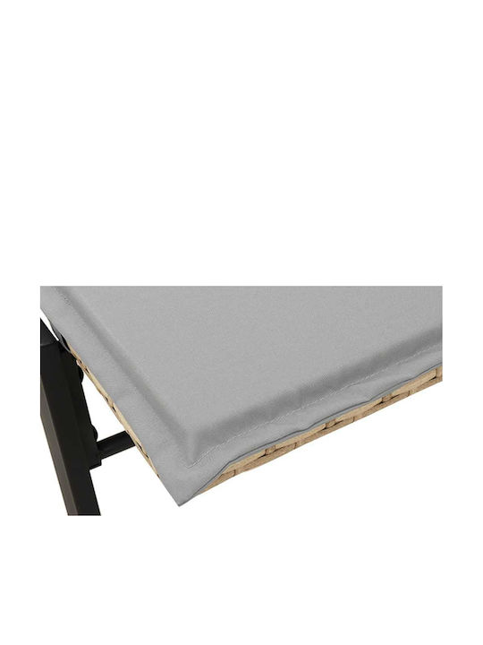 Garten- Und Pool-Liegestuhl Rattan Mit Beigen Kissen 200x59x25cm