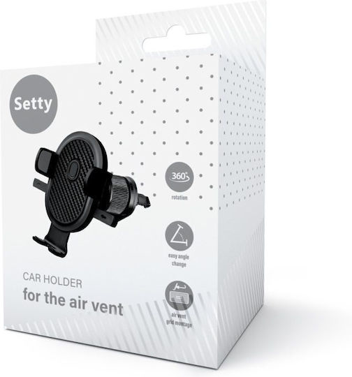 Setty Holder Car Mobile Mount with Adjustable Hooks Black