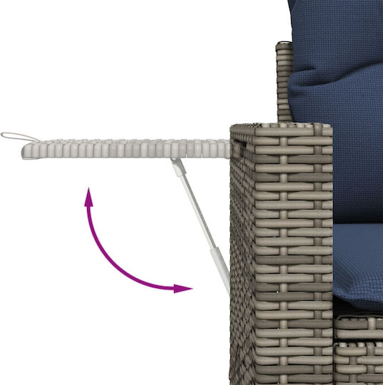 vidaXL Garden & Outdoor Furniture Set Living Room 7 Pieces Gray with Pillows