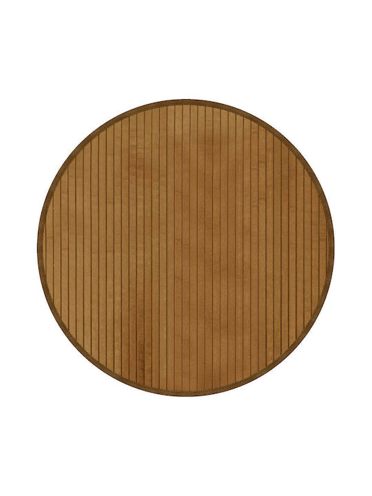 vidaXL Rutschfest Rund Teppich Braun 60cm